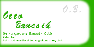 otto bancsik business card