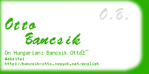 otto bancsik business card